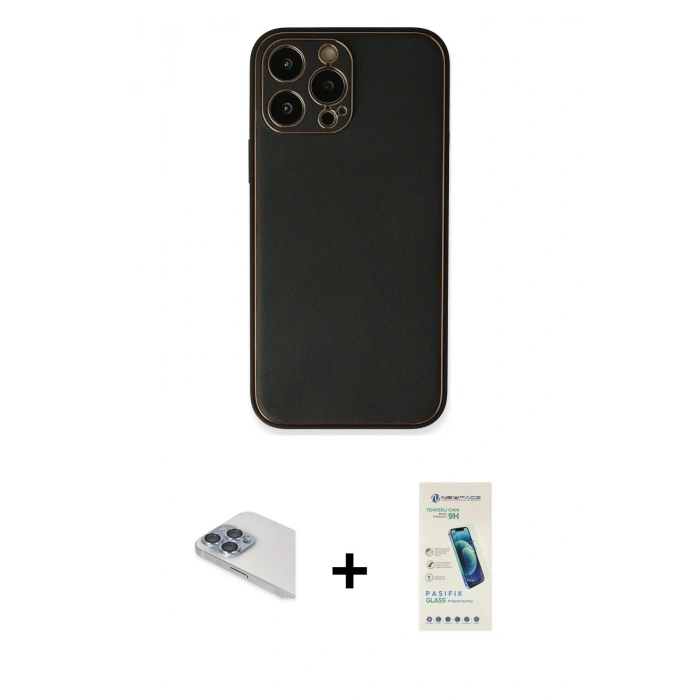 MARSİLYAN™- iPhone 13 Pro Max Kılıf Yadigar Klasik - Şeffaf Pasifik Cam Ekran Koruyucu + Sierra Blue Pers Alüminyum Kamera Lens
