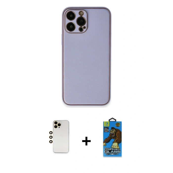 MARSİLYAN™- iPhone 13 Pro Max Kılıf Yadigar Klasik - Siyah 18D Cam Ekran Koruyucu + Shine Kamera Lens - GD