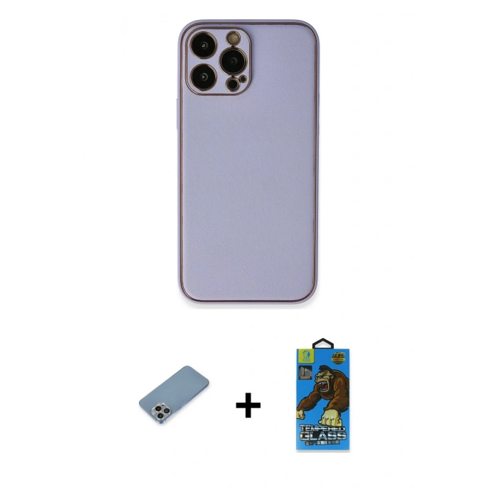 MARSİLYAN™- iPhone 13 Pro Max Kılıf Yadigar Klasik - Siyah 18D Cam Ekran Koruyucu + Shine Kamera Lens Koruma Cam - GI
