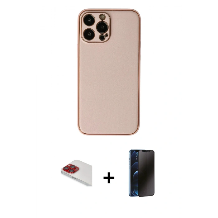 MARSİLYAN™- iPhone 13 Pro Max Kılıf Yadigar Klasik - Siyah 3D Antistatik Hayalet Cam Ekran Koruyucu + Pers Alüminyum Kamera Lens - KI