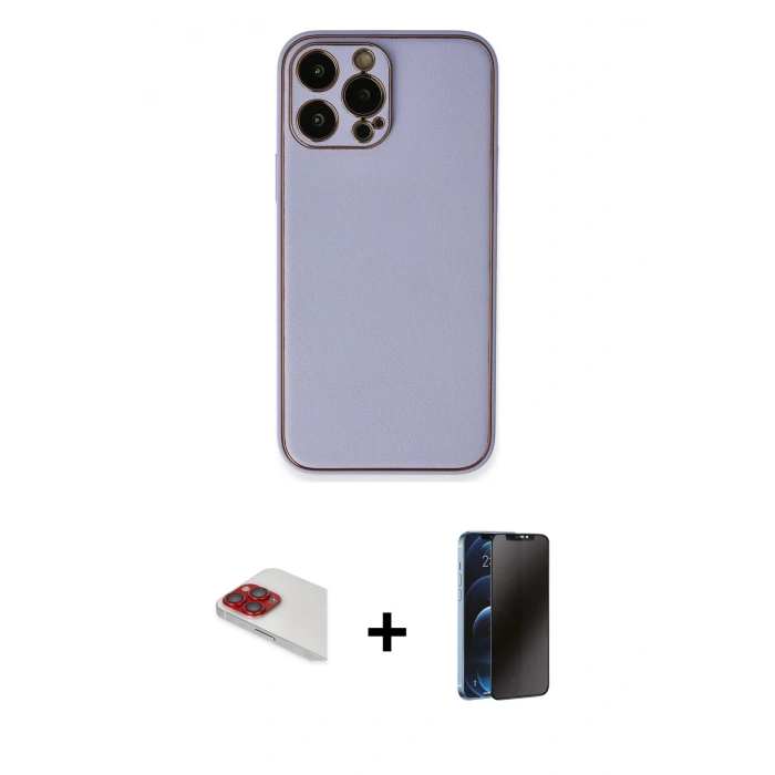 MARSİLYAN™- iPhone 13 Pro Max Kılıf Yadigar Klasik - Siyah 3D Antistatik Hayalet Cam Ekran Koruyucu + Pers Alüminyum Kamera Lens - KI