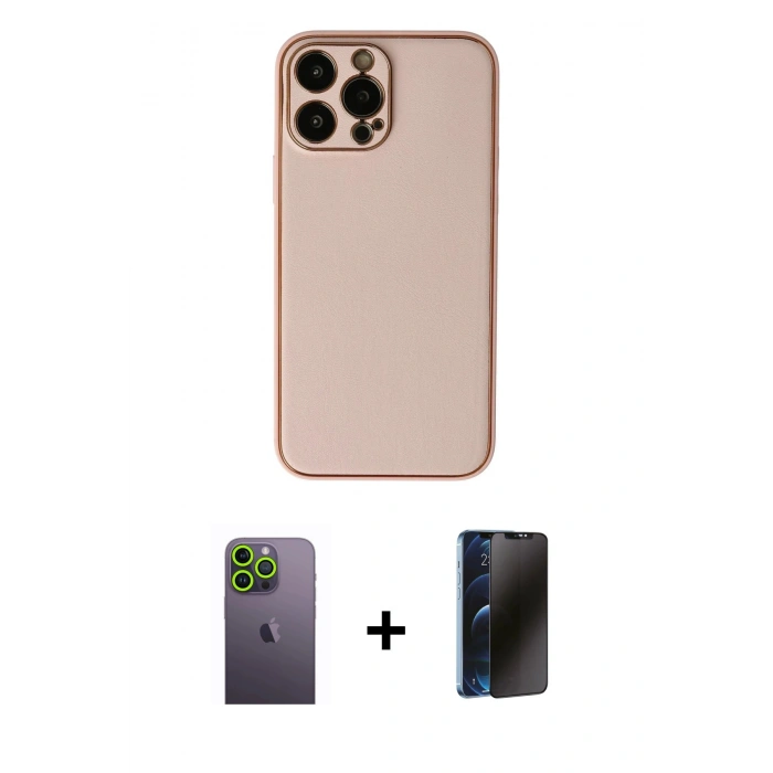 MARSİLYAN™- iPhone 13 Pro Max Kılıf Yadigar Klasik - Siyah 3D Antistatik Hayalet Cam Ekran Koruyucu + Neon Fosforlu Kamera Lens - YL
