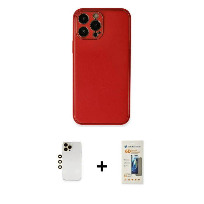 MARSİLYAN™- iPhone 13 Pro Max Kılıf Yadigar Klasik - Siyah 6D Mat Seramik Hayalet Nano Ekran Koruyucu + Shine Kamera Lens - GD