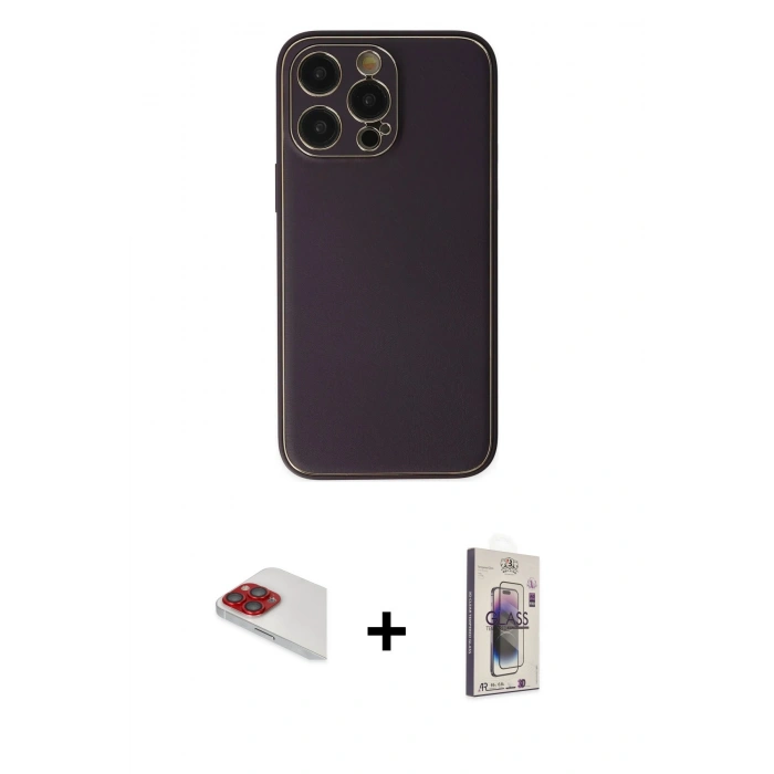 MARSİLYAN™- iPhone 13 Pro Max Kılıf Yadigar Klasik - Siyah Bilvis 3D Cam Ekran Koruyucu + Pers Alüminyum Kamera Lens - KI