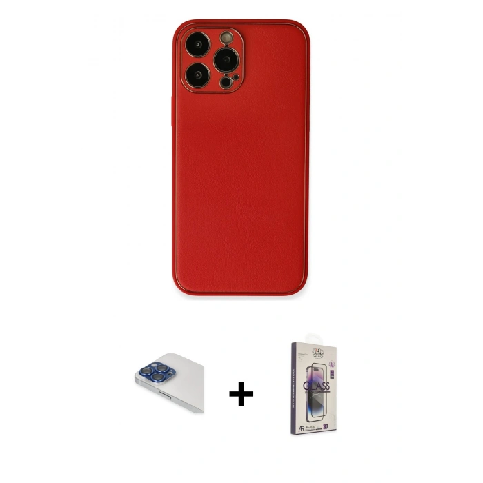 MARSİLYAN™- iPhone 13 Pro Max Kılıf Yadigar Klasik - Siyah Bilvis 3D Cam Ekran Koruyucu + Pers Alüminyum Kamera Lens - LT
