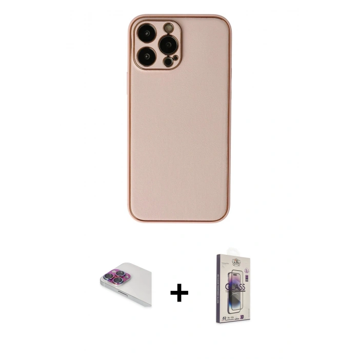 MARSİLYAN™- iPhone 13 Pro Max Kılıf Yadigar Klasik - Siyah Bilvis 3D Cam Ekran Koruyucu + Pers Alüminyum Kamera Lens - GI