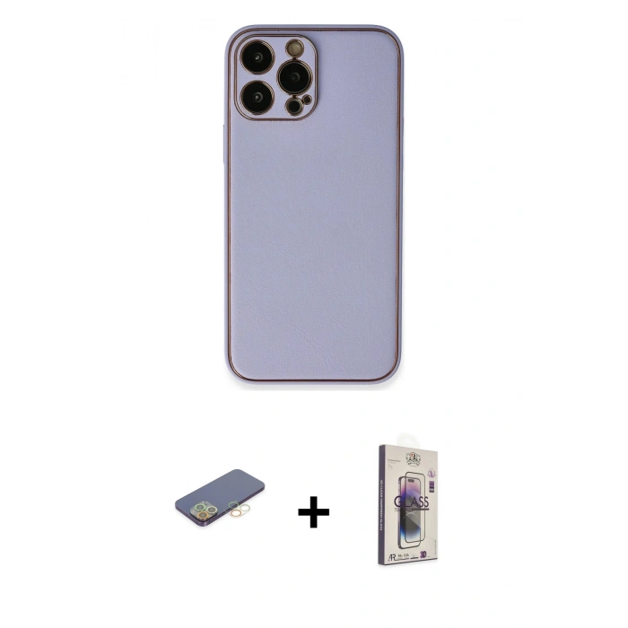 MARSİLYAN™- iPhone 13 Pro Max Kılıf Yadigar Klasik - Siyah Bilvis 3D Cam Ekran Koruyucu + Renkli Kamera Lens Koruma Cam - SI