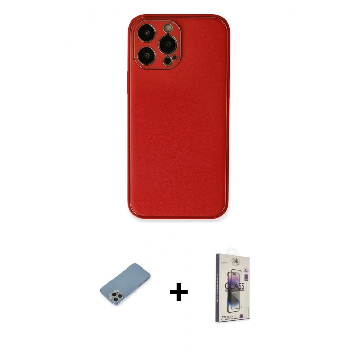 MARSİLYAN™- iPhone 13 Pro Max Kılıf Yadigar Klasik - Siyah Bilvis 3D Cam Ekran Koruyucu + Shine Kamera Lens Koruma Cam - GI