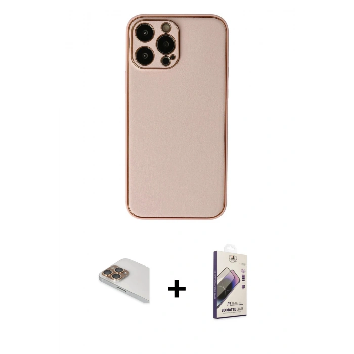MARSİLYAN™- iPhone 13 Pro Max Kılıf Yadigar Klasik - Siyah Bilvis 3D Mat Cam Ekran Koruyucu + Pers Alüminyum Kamera Lens - GD