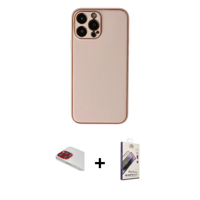 MARSİLYAN™- iPhone 13 Pro Max Kılıf Yadigar Klasik - Siyah Bilvis 3D Mat Cam Ekran Koruyucu + Pers Alüminyum Kamera Lens - KI