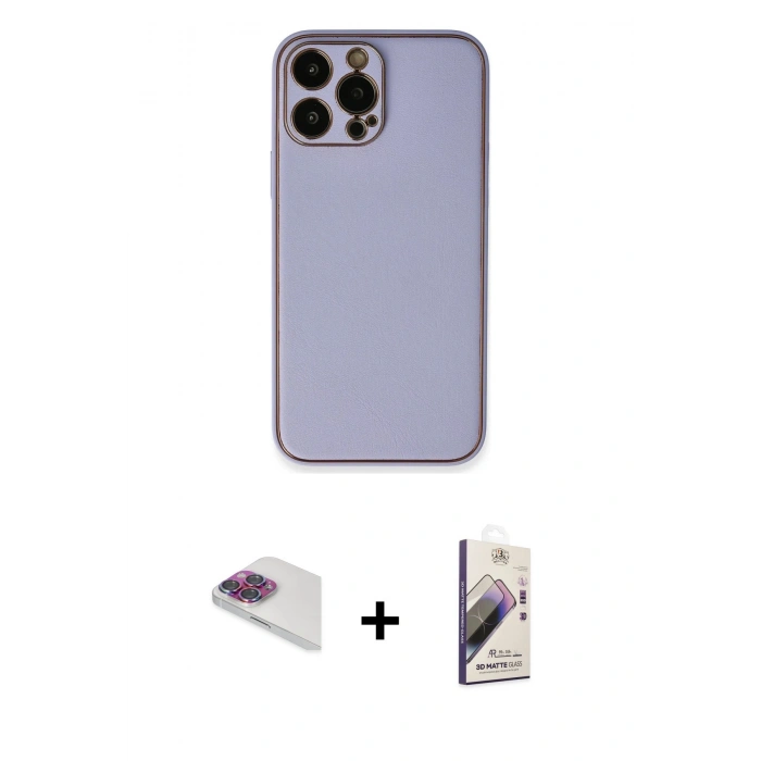 MARSİLYAN™- iPhone 13 Pro Max Kılıf Yadigar Klasik - Siyah Bilvis 3D Mat Cam Ekran Koruyucu + Pers Alüminyum Kamera Lens - GI