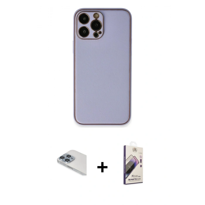 MARSİLYAN™- iPhone 13 Pro Max Kılıf Yadigar Klasik - Siyah Bilvis 3D Mat Cam Ekran Koruyucu + Pers Alüminyum Kamera Lens - SABE