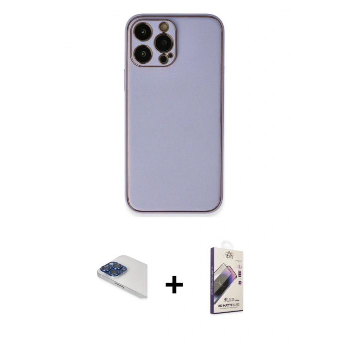 MARSİLYAN™- iPhone 13 Pro Max Kılıf Yadigar Klasik - Siyah Bilvis 3D Mat Cam Ekran Koruyucu + Pers Alüminyum Kamera Lens - LT
