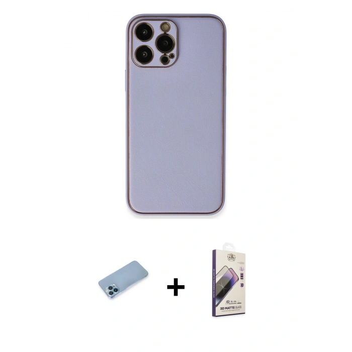 MARSİLYAN™- iPhone 13 Pro Max Kılıf Yadigar Klasik - Siyah Bilvis 3D Mat Cam Ekran Koruyucu + Shine Kamera Lens Koruma Cam - MI