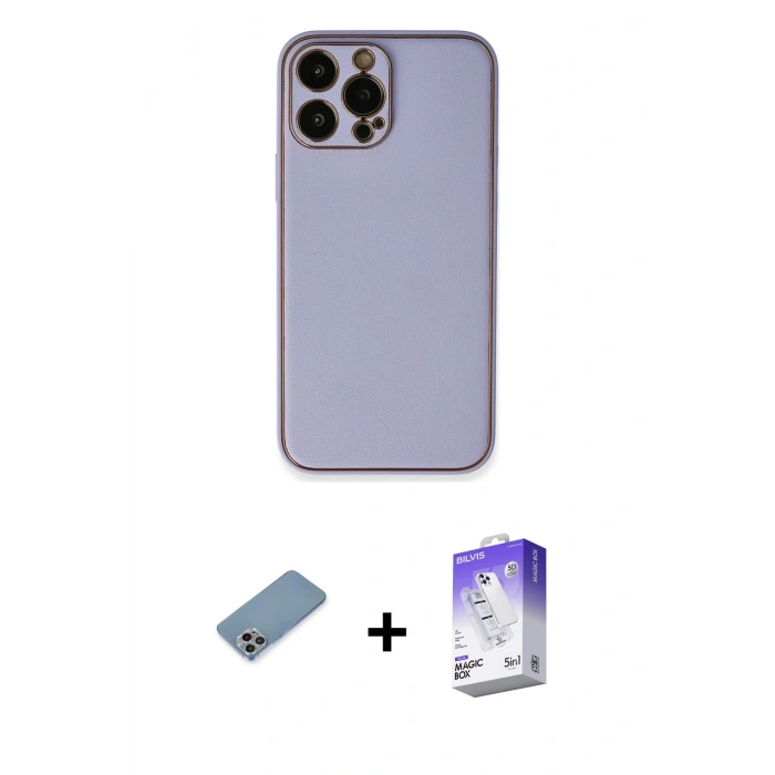 MARSİLYAN™- iPhone 13 Pro Max Kılıf Yadigar Klasik - Siyah Bilvis 5in1 3D Magic Cam Ekran Koruyucu + Shine Kamera Lens Koruma Cam - GI