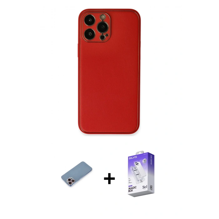 MARSİLYAN™- iPhone 13 Pro Max Kılıf Yadigar Klasik - Siyah Bilvis 5in1 3D Magic Cam Ekran Koruyucu + Shine Kamera Lens Koruma Cam - PE
