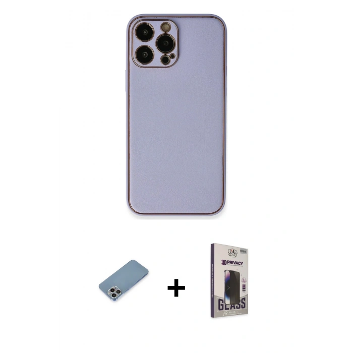 MARSİLYAN™- iPhone 13 Pro Max Kılıf Yadigar Klasik - Siyah Bilvis Hayalet Cam Ekran Koruyucu + Shine Kamera Lens Koruma Cam - GI