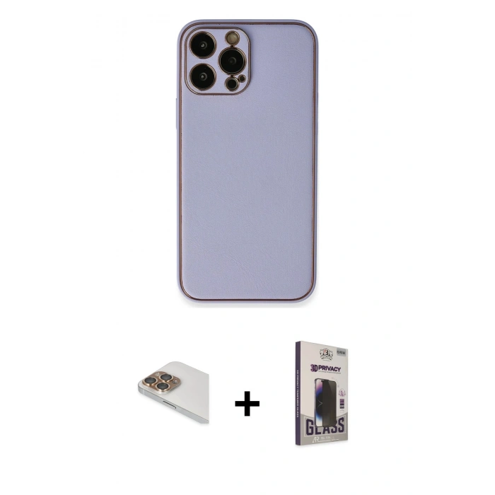 MARSİLYAN™- iPhone 13 Pro Max Kılıf Yadigar Klasik - Siyah Bilvis Hayalet Cam Ekran Koruyucu + Pers Alüminyum Kamera Lens - GD