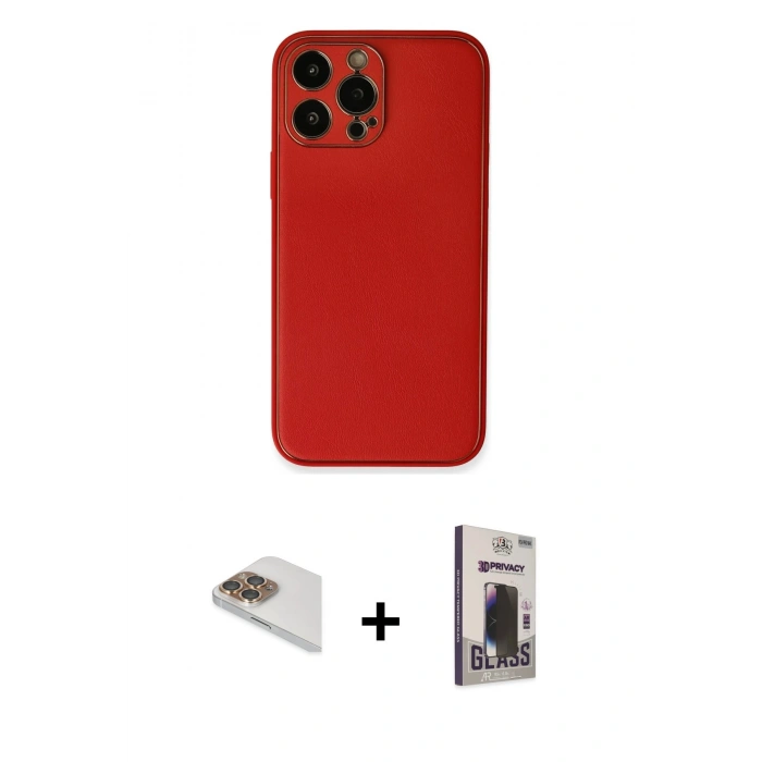 MARSİLYAN™- iPhone 13 Pro Max Kılıf Yadigar Klasik - Siyah Bilvis Hayalet Cam Ekran Koruyucu + Pers Alüminyum Kamera Lens - GD