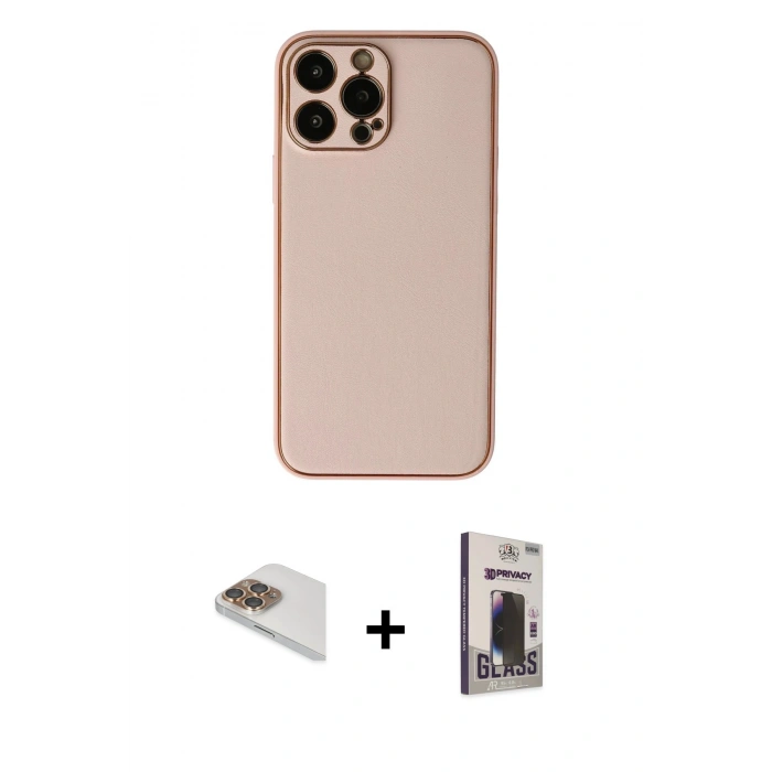 MARSİLYAN™- iPhone 13 Pro Max Kılıf Yadigar Klasik - Siyah Bilvis Hayalet Cam Ekran Koruyucu + Pers Alüminyum Kamera Lens - GD