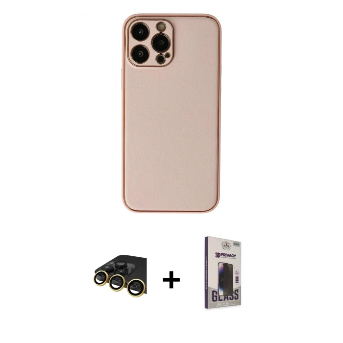 MARSİLYAN™- iPhone 13 Pro Max Kılıf Yadigar Klasik - Siyah Bilvis Hayalet Cam Ekran Koruyucu + Raze Metal Kamera Lens - GD