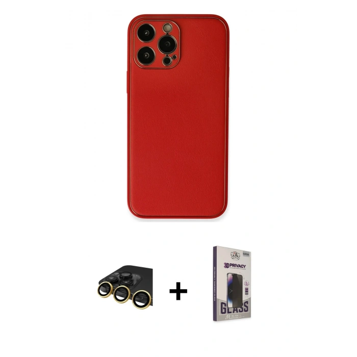 MARSİLYAN™- iPhone 13 Pro Max Kılıf Yadigar Klasik - Siyah Bilvis Hayalet Cam Ekran Koruyucu + Raze Metal Kamera Lens - GD
