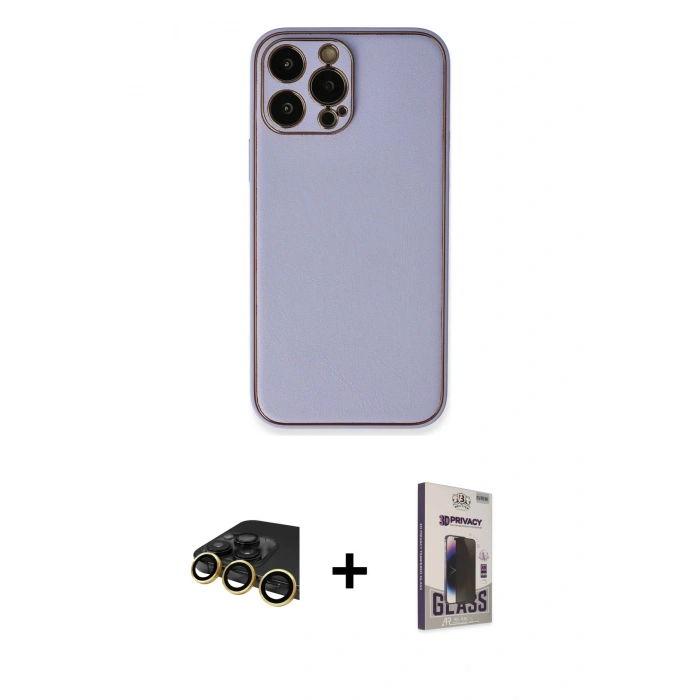 MARSİLYAN™- iPhone 13 Pro Max Kılıf Yadigar Klasik - Siyah Bilvis Hayalet Cam Ekran Koruyucu + Raze Metal Kamera Lens - GD
