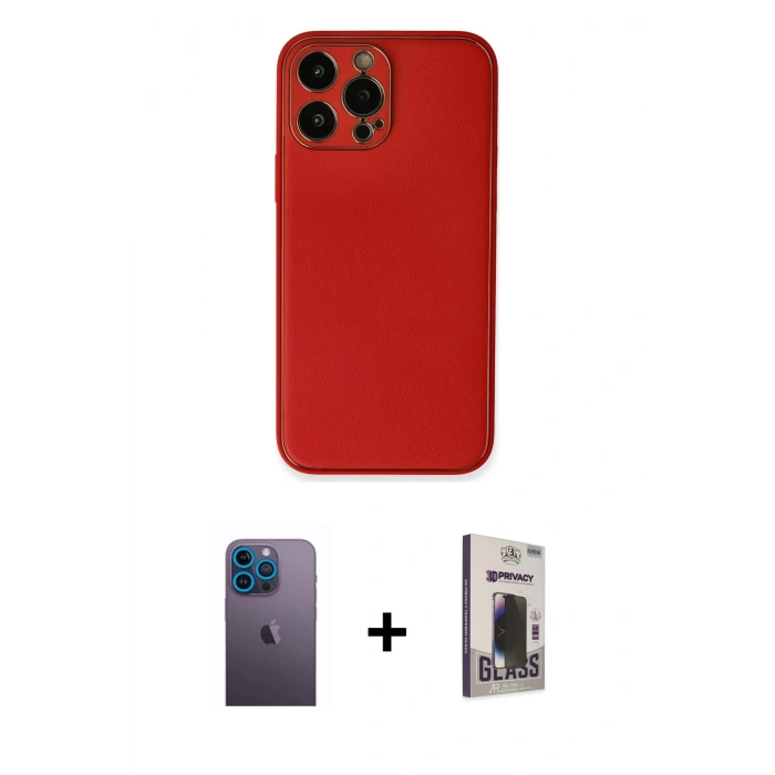 MARSİLYAN™- iPhone 13 Pro Max Kılıf Yadigar Klasik - Siyah Bilvis Hayalet Cam Ekran Koruyucu + Neon Fosforlu Kamera Lens - MI