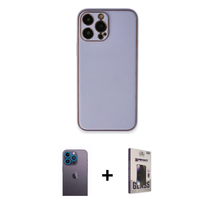 MARSİLYAN™- iPhone 13 Pro Max Kılıf Yadigar Klasik - Siyah Bilvis Hayalet Cam Ekran Koruyucu + Neon Fosforlu Kamera Lens - MI