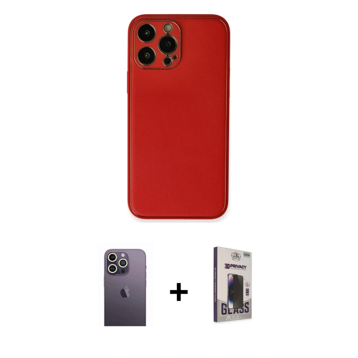 MARSİLYAN™- iPhone 13 Pro Max Kılıf Yadigar Klasik - Siyah Bilvis Hayalet Cam Ekran Koruyucu + Neon Fosforlu Kamera Lens - BZ