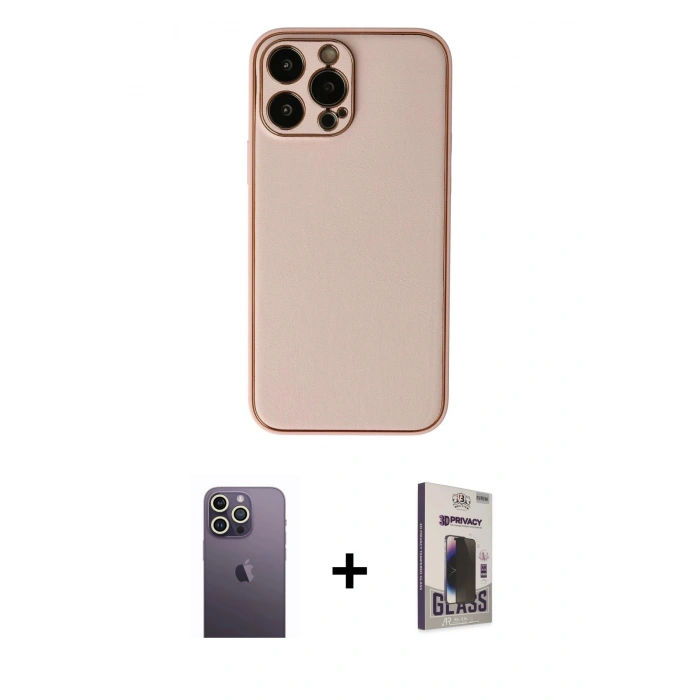MARSİLYAN™- iPhone 13 Pro Max Kılıf Yadigar Klasik - Siyah Bilvis Hayalet Cam Ekran Koruyucu + Neon Fosforlu Kamera Lens - BZ