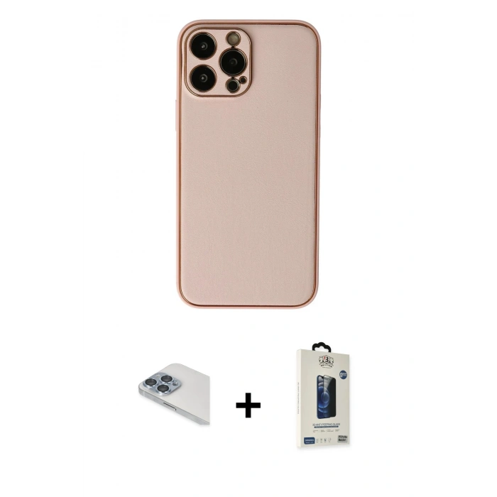 MARSİLYAN™- iPhone 13 Pro Max Kılıf Yadigar Klasik - Siyah Bilvis Hayalet Cam Ekran Koruyucu + Pers Alüminyum Kamera Lens - SABE