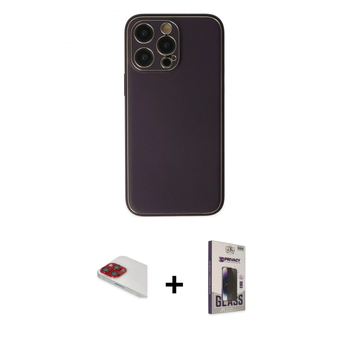 MARSİLYAN™- iPhone 13 Pro Max Kılıf Yadigar Klasik - Siyah Bilvis Hayalet Cam Ekran Koruyucu + Pers Alüminyum Kamera Lens - KI