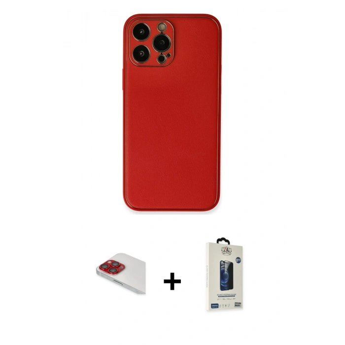 MARSİLYAN™- iPhone 13 Pro Max Kılıf Yadigar Klasik - Siyah Bilvis Hayalet Cam Ekran Koruyucu + Pers Alüminyum Kamera Lens - KI