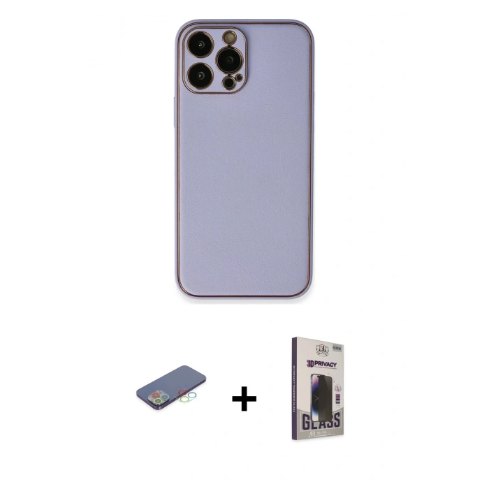 MARSİLYAN™- iPhone 13 Pro Max Kılıf Yadigar Klasik - Siyah Bilvis Hayalet Cam Ekran Koruyucu + Renkli Kamera Lens Koruma Cam - MI
