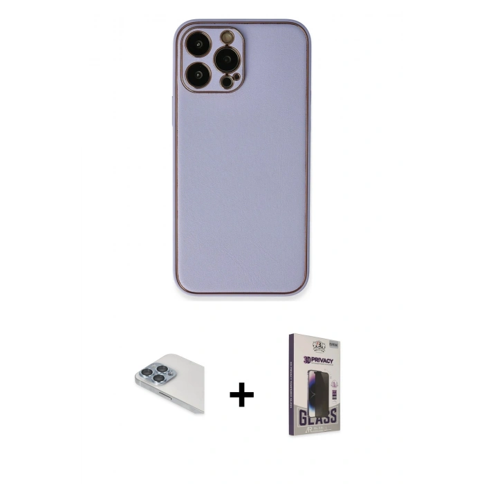 MARSİLYAN™- iPhone 13 Pro Max Kılıf Yadigar Klasik - Siyah Bilvis Hayalet Cam Ekran Koruyucu + Pers Alüminyum Kamera Lens - SABE
