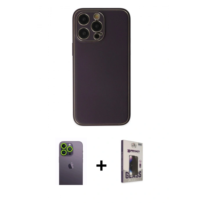 MARSİLYAN™- iPhone 13 Pro Max Kılıf Yadigar Klasik - Siyah Bilvis Hayalet Cam Ekran Koruyucu + Yeşil Neon Fosforlu Kamera Lens