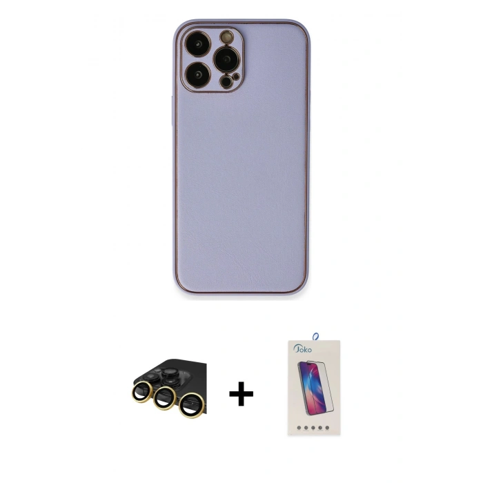 MARSİLYAN™- iPhone 13 Pro Max Kılıf Yadigar Klasik - Siyah Joko 5D Cam + Raze Metal Kamera Lens - GD