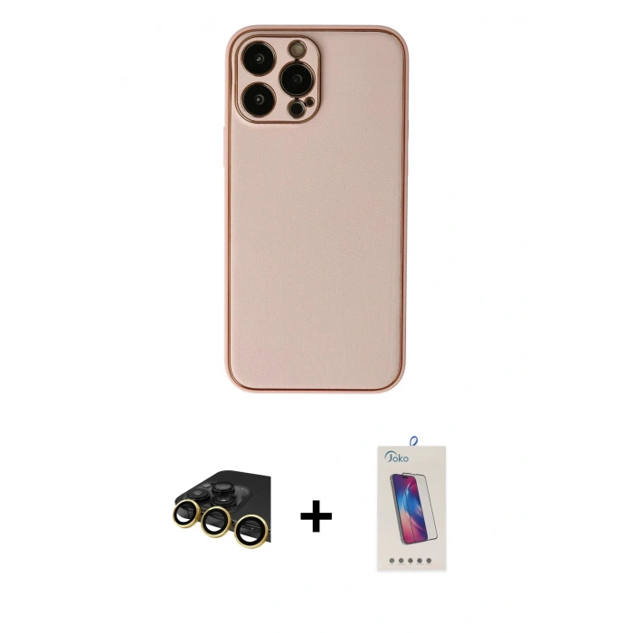 MARSİLYAN™- iPhone 13 Pro Max Kılıf Yadigar Klasik - Siyah Joko 5D Cam + Raze Metal Kamera Lens - GD