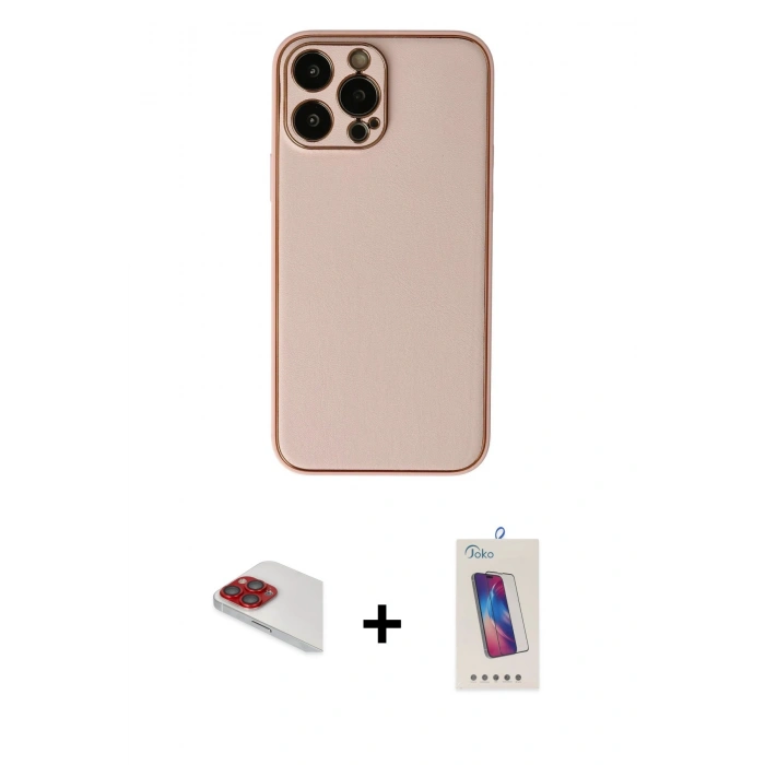 MARSİLYAN™- iPhone 13 Pro Max Kılıf Yadigar Klasik - Siyah Joko 5D Cam + Pers Alüminyum Kamera Lens - KI
