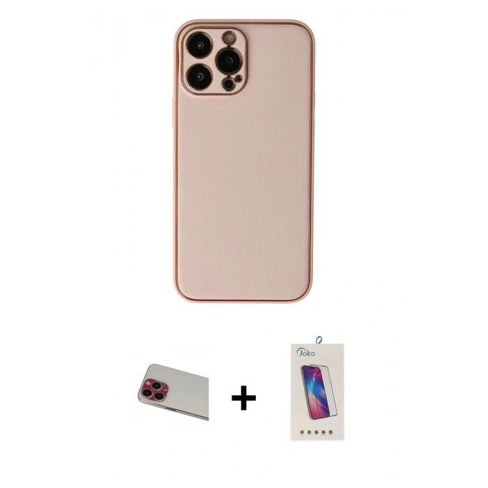MARSİLYAN™- iPhone 13 Pro Max Kılıf Yadigar Klasik - Siyah Joko 5D Cam + Rainbow Kamera Lens Koruma Cam - KI