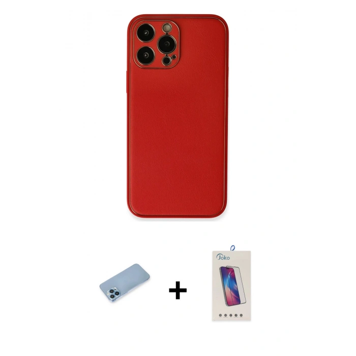 MARSİLYAN™- iPhone 13 Pro Max Kılıf Yadigar Klasik - Siyah Joko 5D Cam + Shine Kamera Lens Koruma Cam - MI