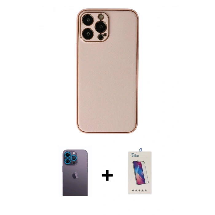 MARSİLYAN™- iPhone 13 Pro Max Kılıf Yadigar Klasik - Siyah Joko 5D Cam + Neon Fosforlu Kamera Lens - MI
