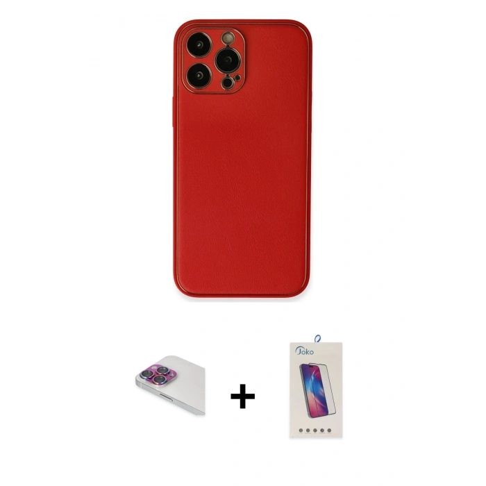 MARSİLYAN™- iPhone 13 Pro Max Kılıf Yadigar Klasik - Siyah Joko 5D Cam + Pers Alüminyum Kamera Lens - GI