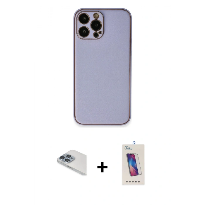 MARSİLYAN™- iPhone 13 Pro Max Kılıf Yadigar Klasik - Siyah Joko 5D Cam + Pers Alüminyum Kamera Lens - SABE