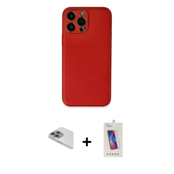 MARSİLYAN™- iPhone 13 Pro Max Kılıf Yadigar Klasik - Siyah Joko 5D Cam + Pers Alüminyum Kamera Lens - SABE