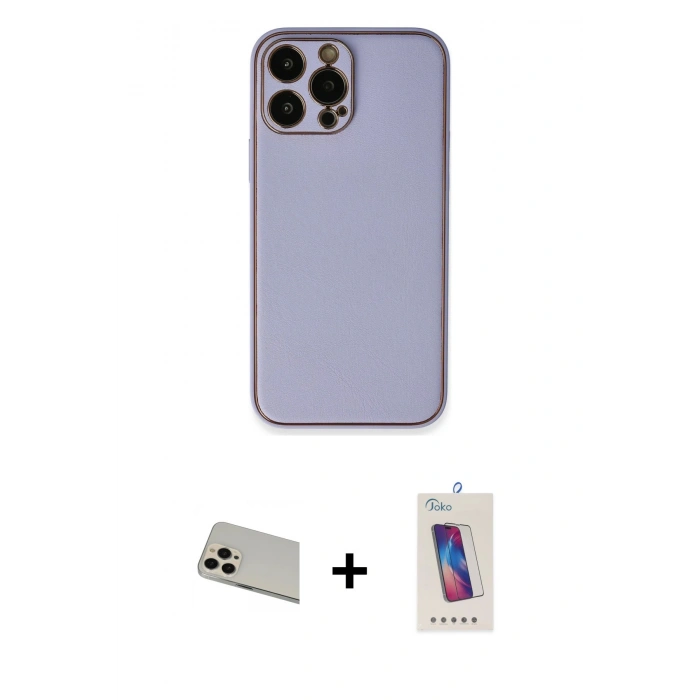 MARSİLYAN™- iPhone 13 Pro Max Kılıf Yadigar Klasik - Siyah Joko 5D Cam + Rainbow Kamera Lens Koruma Cam - REGD