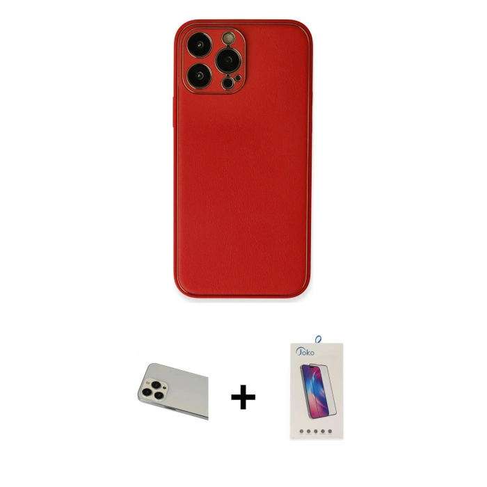 MARSİLYAN™- iPhone 13 Pro Max Kılıf Yadigar Klasik - Siyah Joko 5D Cam + Rainbow Kamera Lens Koruma Cam - REGD