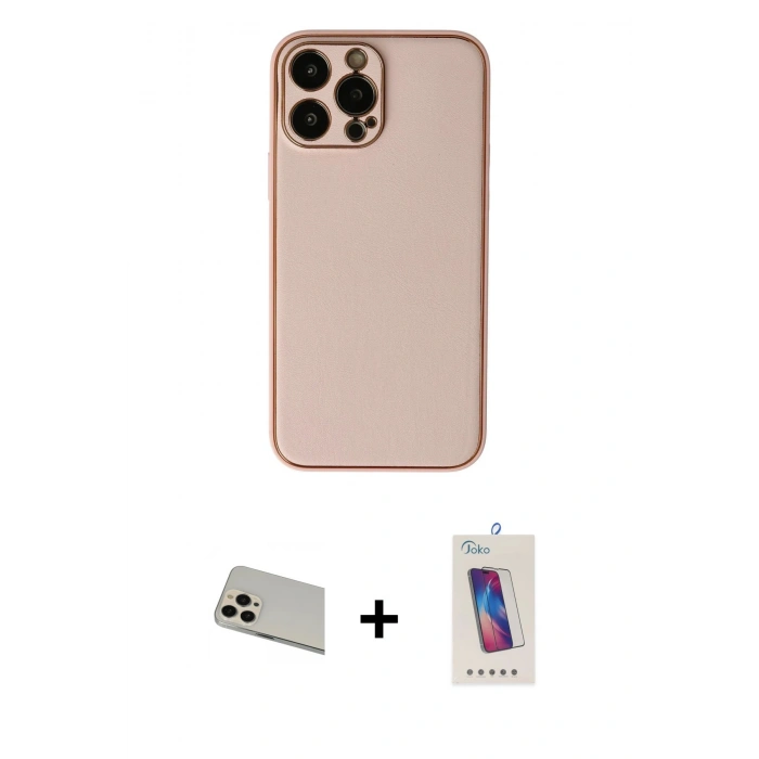 MARSİLYAN™- iPhone 13 Pro Max Kılıf Yadigar Klasik - Siyah Joko 5D Cam + Rainbow Kamera Lens Koruma Cam - REGD