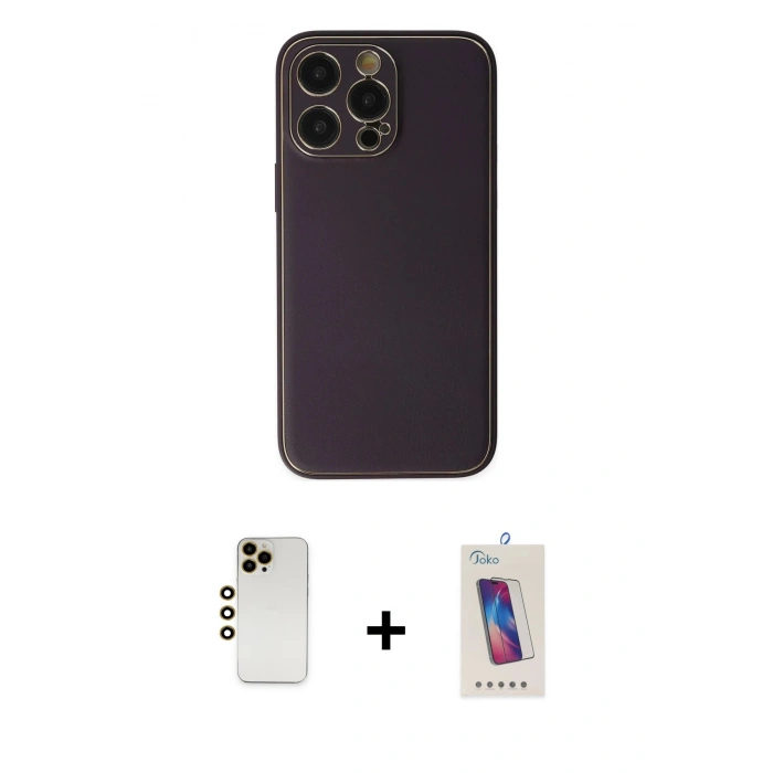 MARSİLYAN™- iPhone 13 Pro Max Kılıf Yadigar Klasik - Siyah Joko 5D Cam + Shine Kamera Lens - GD